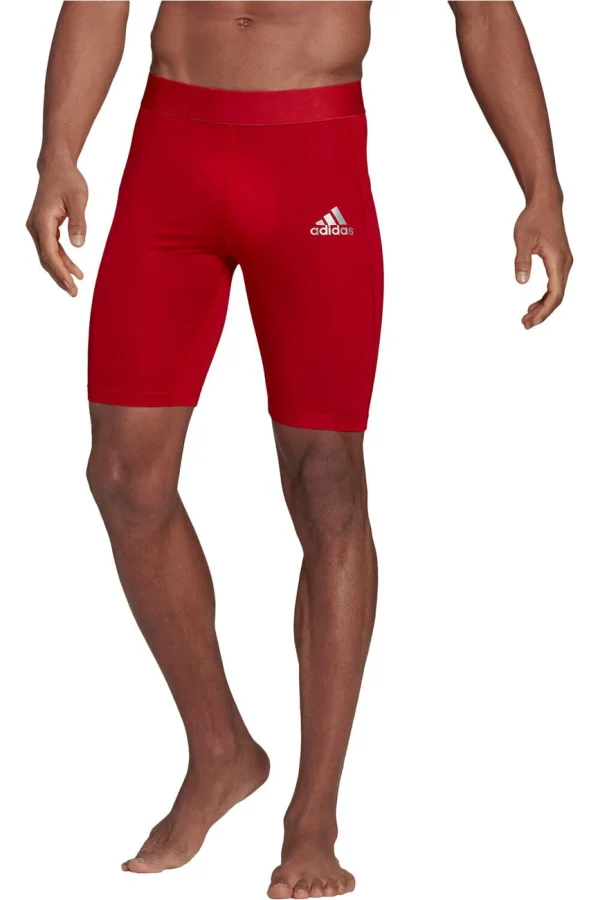 Promo 🛒 Football Homme Adidas Short Adidas Techfit Tight ROUGE 🥰 soldes en ligne 4