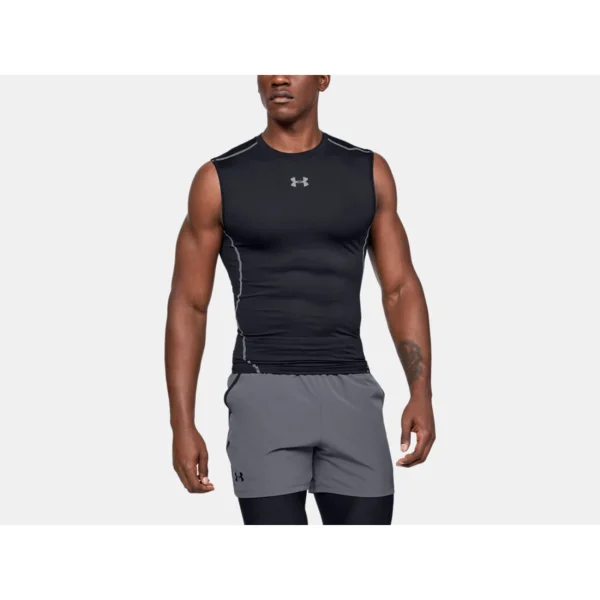 Meilleur prix 🛒 Fitness Homme Under Armour T-shirt De Compression Sans Manches Under Armour Heatgear® NOIR ⌛ Livraison internationale 5