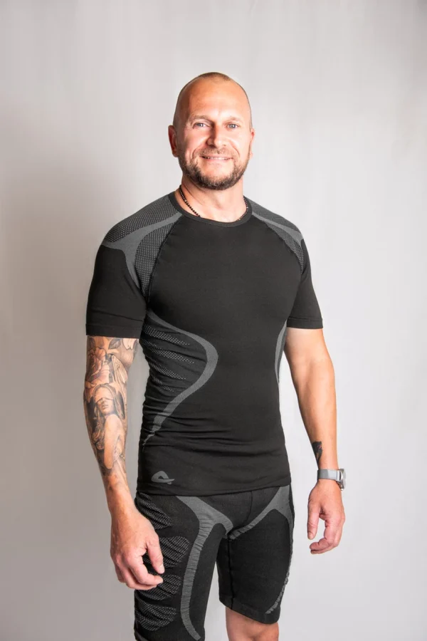 Authenticité garantie Remise ✨ Fitness Homme Aura Evolution T-shirt Compression Aura Evolution Morphique NOIR 😀 6