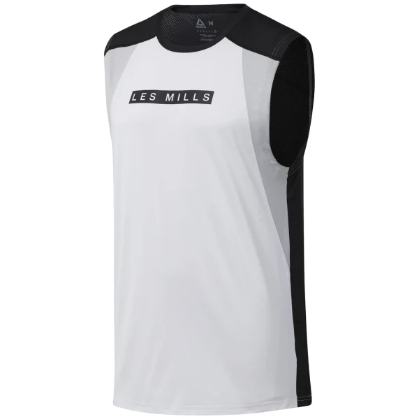 Nouveau 🎉 Fitness Homme Reebok Débardeur Reebok Smartvent BLANC ⭐ grande qualité 3