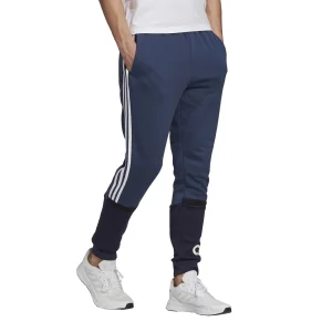 Vente flash 💯 Fitness Homme Adidas Pantalon Adidas Essentials Logo Colorblock Cuff BLEU ❤️ Boutique officielle 16