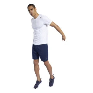 Bon marché ❤️ Fitness Homme Reebok Wor Comm Woven Short BLEU 🌟 dernière tendance 14