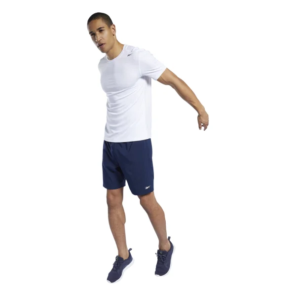 Bon marché ❤️ Fitness Homme Reebok Wor Comm Woven Short BLEU 🌟 dernière tendance 5