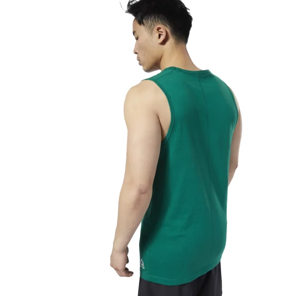 Offres 😀 Fitness Homme Reebok Débardeur Reebok Performance VERT ❤️ Satisfait ou Remboursé 6