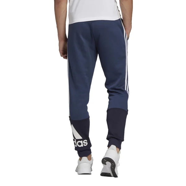 Vente flash 💯 Fitness Homme Adidas Pantalon Adidas Essentials Logo Colorblock Cuff BLEU ❤️ Boutique officielle 1