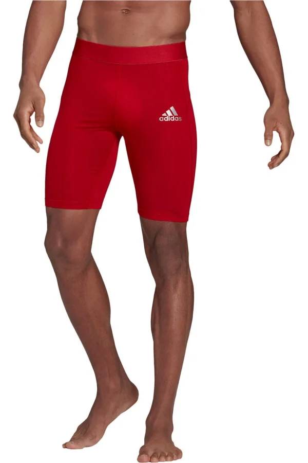 Promo 🛒 Football Homme Adidas Short Adidas Techfit Tight ROUGE 🥰 soldes en ligne 3